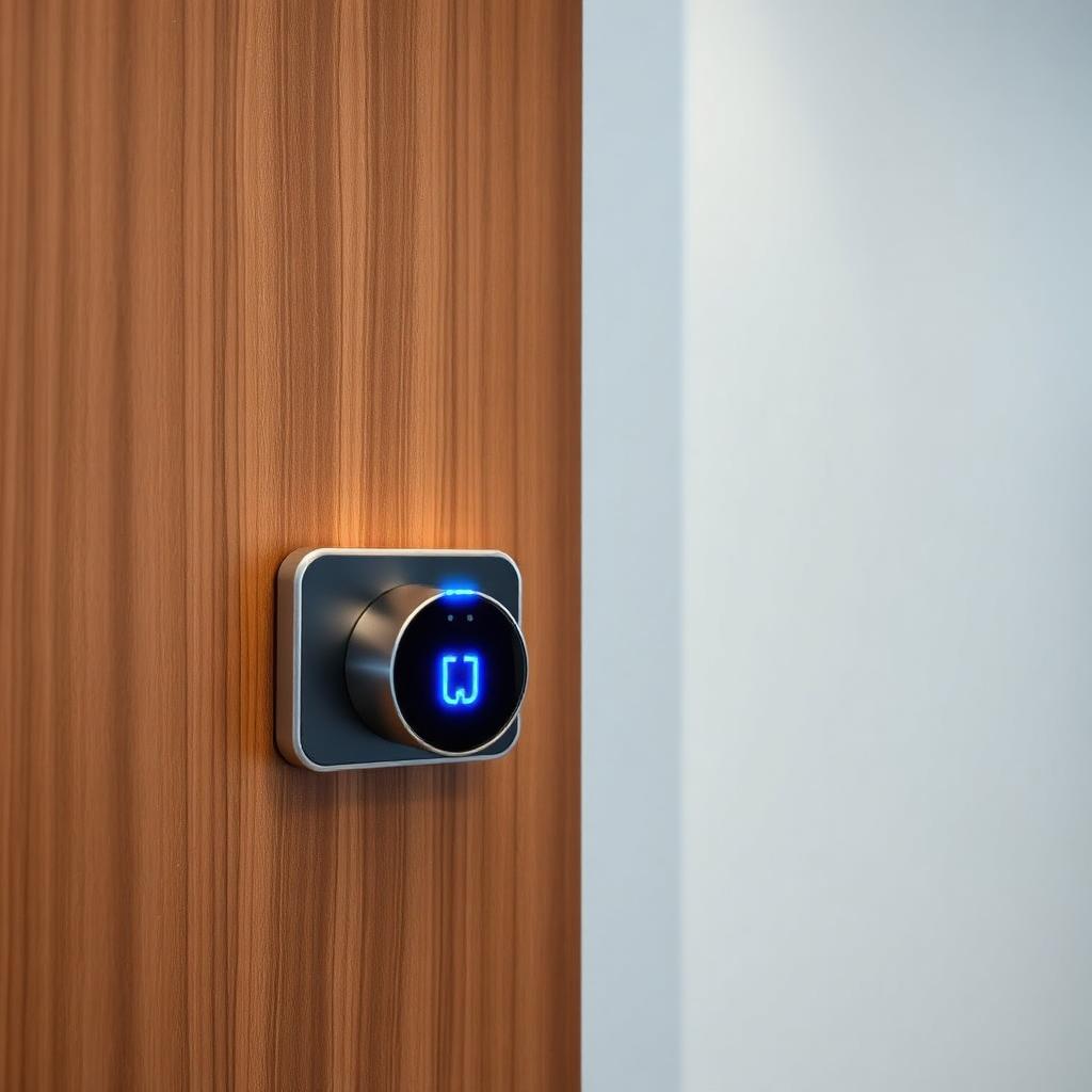 Fechadura digital em porta de madeira — Fechaduras Digitais em São Paulo